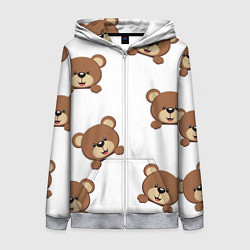Женская толстовка на молнии Мордашка мишки