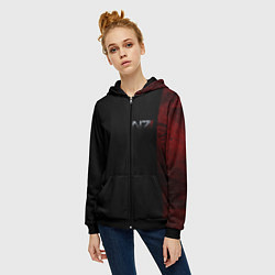 Толстовка на молнии женская Shepard N7 -- темный, цвет: 3D-черный — фото 2