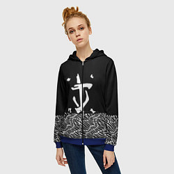 Толстовка на молнии женская Doom геометрия линии, цвет: 3D-синий — фото 2