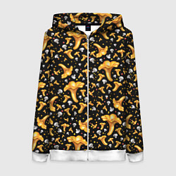 Толстовка на молнии женская Грибной дождик, цвет: 3D-белый