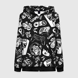 Женская толстовка на молнии Retro gamer pattern