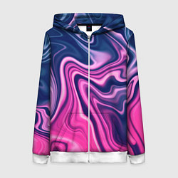 Толстовка на молнии женская Абстракция, цвет: 3D-белый