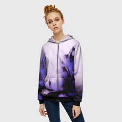 Толстовка на молнии женская Взрывной индиго светлый, цвет: 3D-черный — фото 2