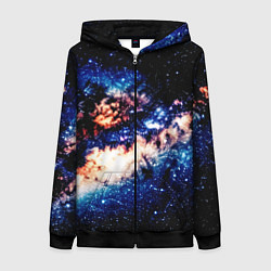 Толстовка на молнии женская Бесконечный космос и туманность, цвет: 3D-черный