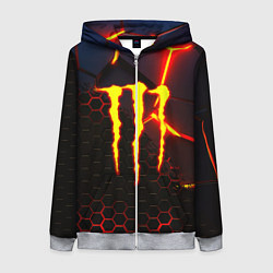 Толстовка на молнии женская Monster energy броня краски, цвет: 3D-меланж