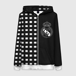 Женская толстовка на молнии Real Madrid клетка