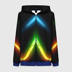 Женская толстовка на молнии Neon multicolored lines