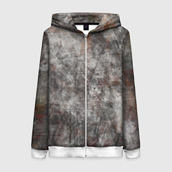 Толстовка на молнии женская Абстракция - gray stone, цвет: 3D-белый