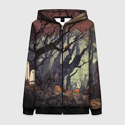 Женская толстовка на молнии Призрачный лес