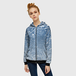 Толстовка на молнии женская Налипший снег, цвет: 3D-черный — фото 2