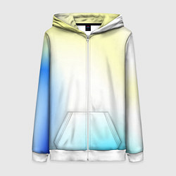 Женская толстовка на молнии Color yellow blue white