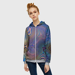 Толстовка на молнии женская Абстрактная рябь, цвет: 3D-меланж — фото 2
