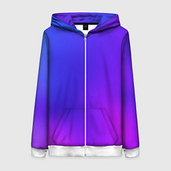 Толстовка на молнии женская Color multicolored gradient, цвет: 3D-белый