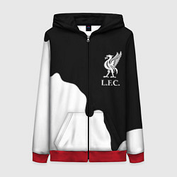 Толстовка на молнии женская Ливерпуль краски разводы, цвет: 3D-красный