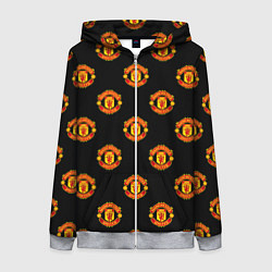 Толстовка на молнии женская Manchester United Pattern, цвет: 3D-меланж