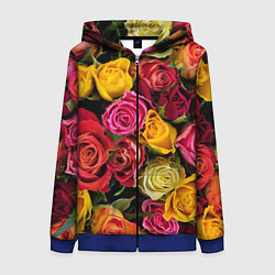 Женская толстовка на молнии Ассорти из роз