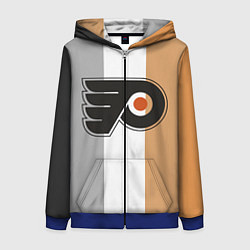 Толстовка на молнии женская Philadelphia Flyers, цвет: 3D-синий