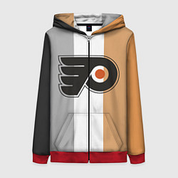 Толстовка на молнии женская Philadelphia Flyers, цвет: 3D-красный