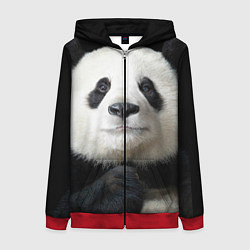 Толстовка на молнии женская Взгляд пандочки, цвет: 3D-красный