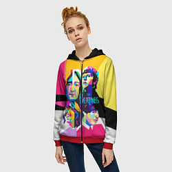 Толстовка на молнии женская The Beatles: Poly-art, цвет: 3D-красный — фото 2