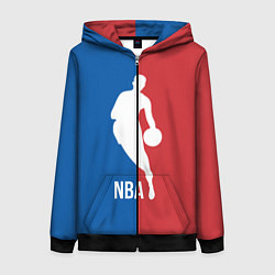 Толстовка на молнии женская Эмблема NBA, цвет: 3D-черный