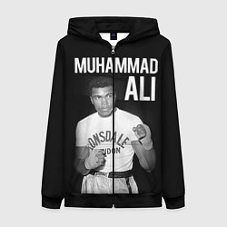 Толстовка на молнии женская Muhammad Ali, цвет: 3D-черный