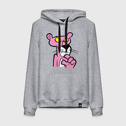 Толстовка-худи хлопковая женская Розовая пантера, цвет: меланж