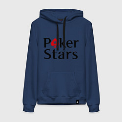 Толстовка-худи хлопковая женская Poker Stars, цвет: тёмно-синий