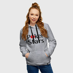 Толстовка-худи хлопковая женская Poker Stars, цвет: меланж — фото 2