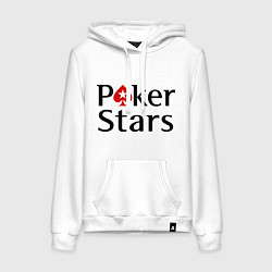 Толстовка-худи хлопковая женская Poker Stars, цвет: белый