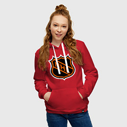 Толстовка-худи хлопковая женская NHL, цвет: красный — фото 2