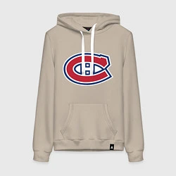 Толстовка-худи хлопковая женская Montreal Canadiens, цвет: миндальный