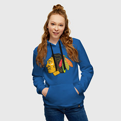 Толстовка-худи хлопковая женская Chicago Blackhawks, цвет: синий — фото 2