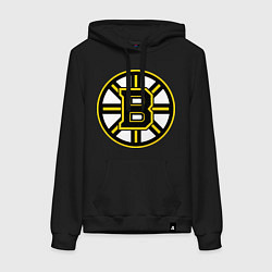 Толстовка-худи хлопковая женская Boston Bruins, цвет: черный