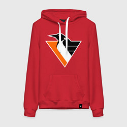 Толстовка-худи хлопковая женская Pittsburgh Penguins, цвет: красный