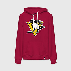 Толстовка-худи хлопковая женская Pittsburgh Penguins: Malkin 71, цвет: маджента