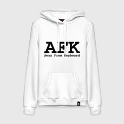 Толстовка-худи хлопковая женская AFK: Away From Keyboard, цвет: белый