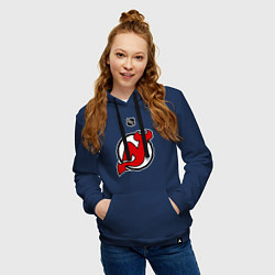 Толстовка-худи хлопковая женская New Jersey Devils: Kovalchuk 17, цвет: тёмно-синий — фото 2