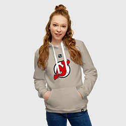 Толстовка-худи хлопковая женская New Jersey Devils: Kovalchuk 17, цвет: миндальный — фото 2
