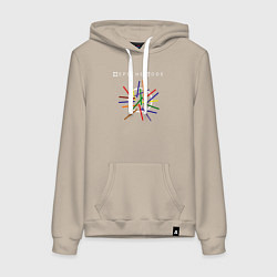 Толстовка-худи хлопковая женская Depeche Mode: Lines, цвет: миндальный