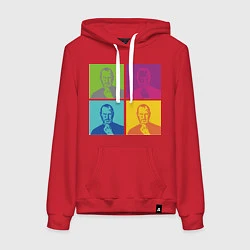 Толстовка-худи хлопковая женская Steve Jobs: Pop Art, цвет: красный