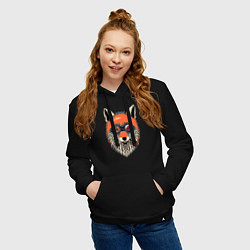 Толстовка-худи хлопковая женская Мистер Лис, цвет: черный — фото 2