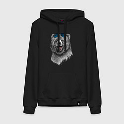 Женская толстовка-худи Медведь в очках