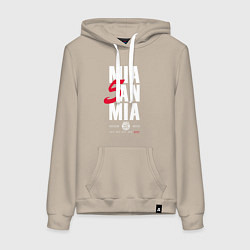 Толстовка-худи хлопковая женская Bayern FC: Mia San Mia, цвет: миндальный
