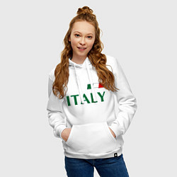 Толстовка-худи хлопковая женская Сборная Италии: 1 номер, цвет: белый — фото 2
