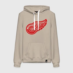 Толстовка-худи хлопковая женская Detroit Red Wings: Pavel Datsyuk, цвет: миндальный