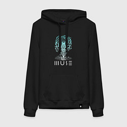 Толстовка-худи хлопковая женская Muse, цвет: черный
