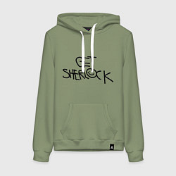 Толстовка-худи хлопковая женская Get sherlock, цвет: авокадо