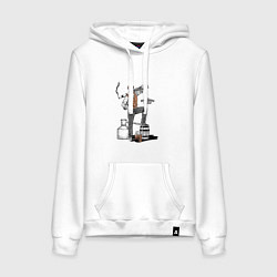 Толстовка-худи хлопковая женская Бутлегер, цвет: белый