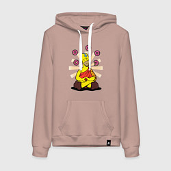 Толстовка-худи хлопковая женская Homer Relax, цвет: пыльно-розовый